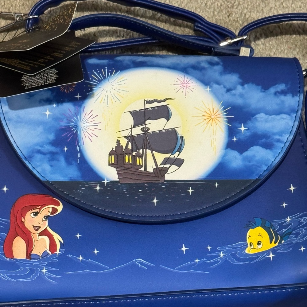 Disney Blue Nautical Crossbody Bag with Pirate Ship Design